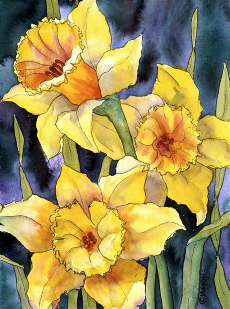 Springtime Daffodils by Teresa Ascone | Daffodils, Watercolor flowers ...