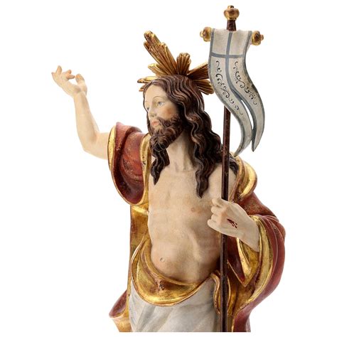 Risen Christ statue painted in antique pure gold finish | online sales on HOLYART.com