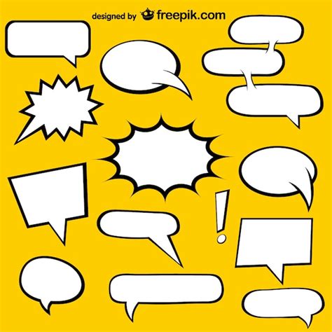 Comic Book speech bubbles and yellow background Vector | Free Download