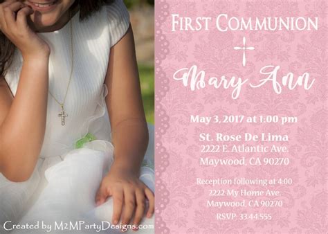 First Communion Invitation photo Printable Print at Home - Etsy