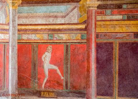 POMPEII-A beautifully vibrant fresco from the Villa dei Misteri, one of ...