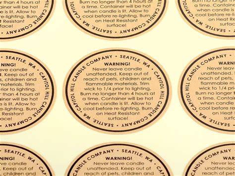 Candle Warning Labels Printable