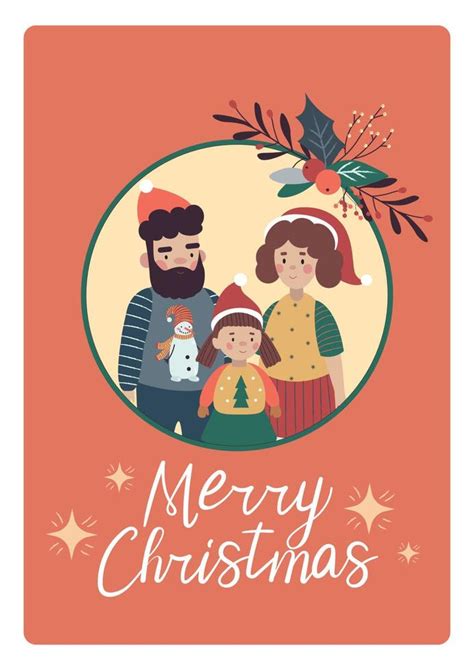 Happy family,christmas card, Merry Christmas 15031114 Vector Art at ...