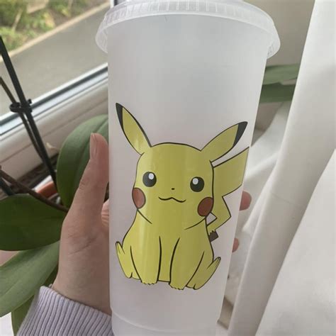 Pokemon pikachu drinks cup with a straw💕 let me know... - Depop