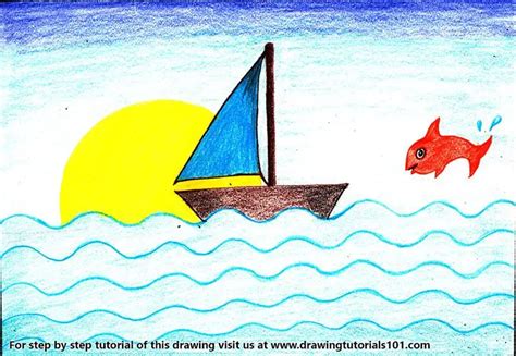 Learn How to Draw a Simple Boat for Kids (Boats for Kids) Step by Step : Drawing Tutorials