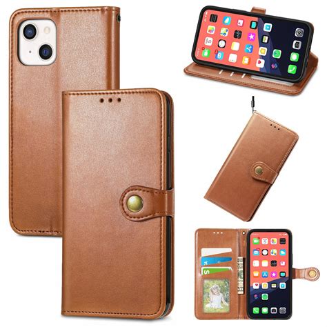 For iPhone 13 Pro Max, iPhone 13 Wallet Case (2021) PU Leather Folio F ...