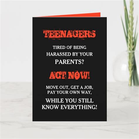 Funny Teenager | Teens Birthday Card | Zazzle.com