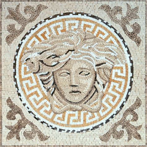 Greco-Roman Mosaic Versace Medusa Art Tile Floor Wall Tabletop | การวาดคาแรคเตอร์