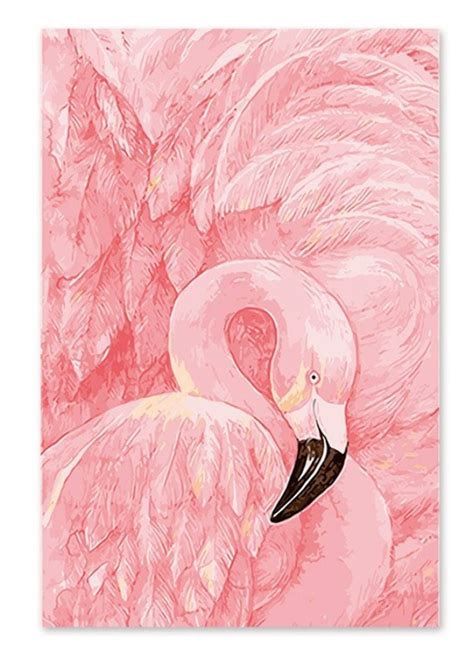 Pink Flamingo Aesthetic Adult Paint by Number | Etsy