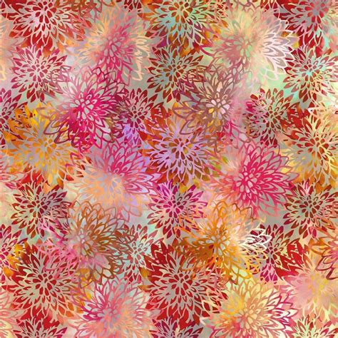 Quilting Fabric - Batik Style Floral in Reds from Haven by Jason Yenter for In The Beginning ...