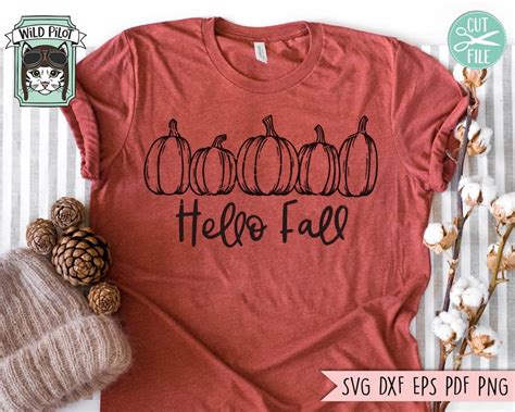 Hello Fall SVG Pumpkin SVG Row of Pumpkins SVG Hello Fall | Etsy