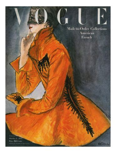 'Vogue Cover - October 1947' Art Print - René R. Bouché | Art.com | Vintage vogue covers, Vogue ...