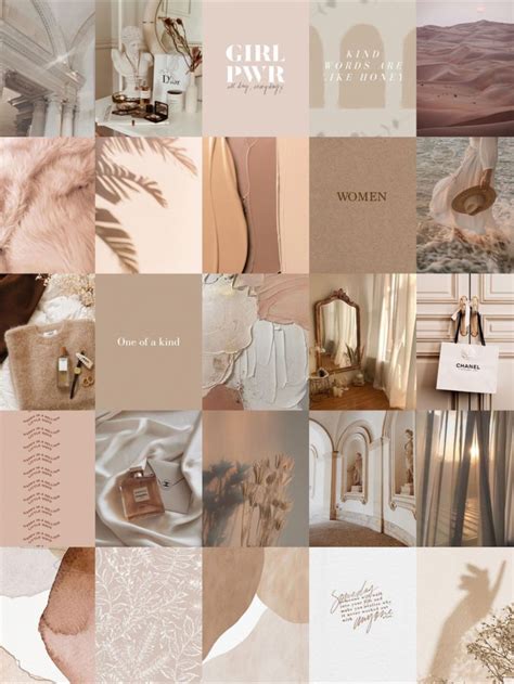 Beige Wall Collage Kit, Tan Aesthetic, DIGITAL Prints, Wall Kit ...