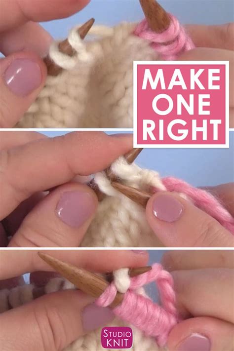 Make One Knitting Increase (M1, M1L, M1R) - Studio Knit