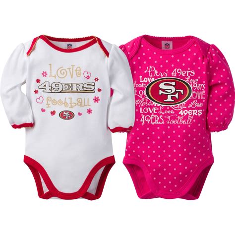 NFL San Francisco 49ers Baby Girls Long Sleeve Bodysuit Set, 2-Pack - Walmart.com