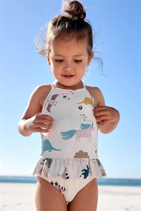 Girls Next Cream Skirted Swimsuit (3mths-7yrs) - Cream in 2021 | Little ...