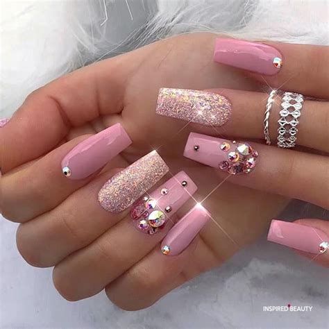 20 Glitter Coffin Nails For a Stylish Manicure - Inspired Beauty