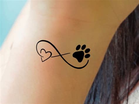 Paw Print Heart Temporary Tattoo Etsy Animal Tattoos - vrogue.co