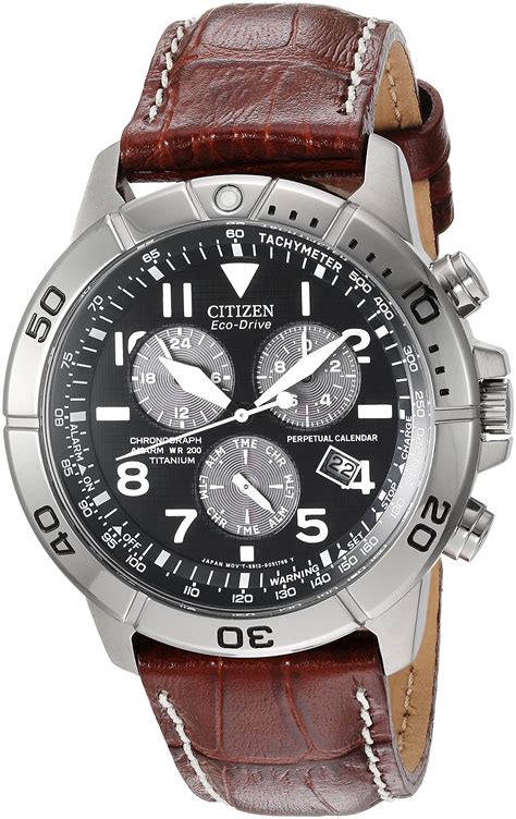 Citizen Men'S Eco-Drive Titanium Chronograph Watch With Perpetual Calendar And D 5060045472106 ...