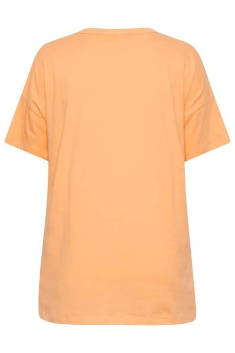 LIMITED COLLECTION Curve Orange Oversized Side Split T-shirt | Yours Clothing