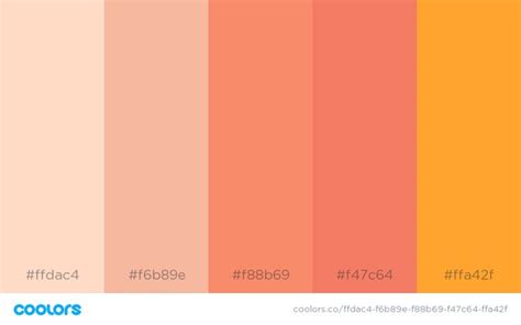 Flower Color Palette | Peach paint colors, Peach color palettes, Color palette yellow