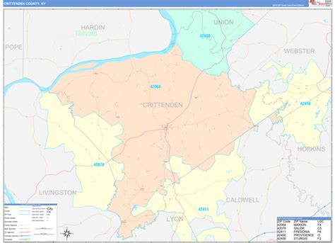 Crittenden County, KY Wall Map Color Cast Style by MarketMAPS - MapSales