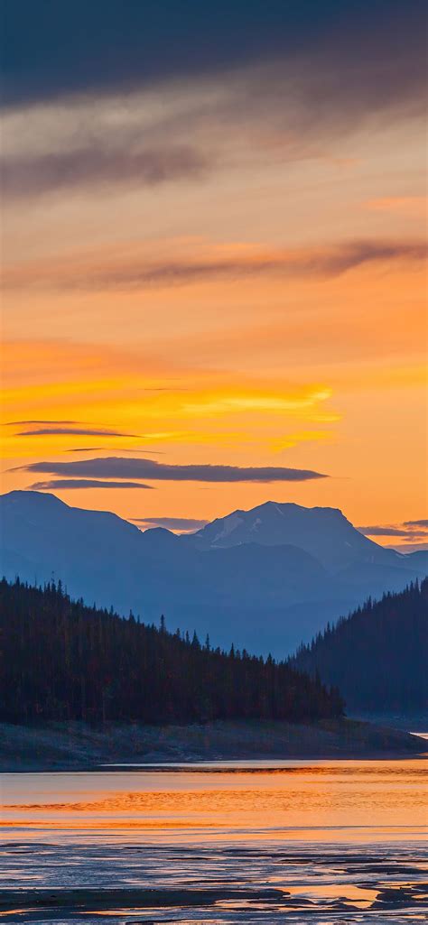 sunset mountains lake 5k iPhone 12 Wallpapers Free Download