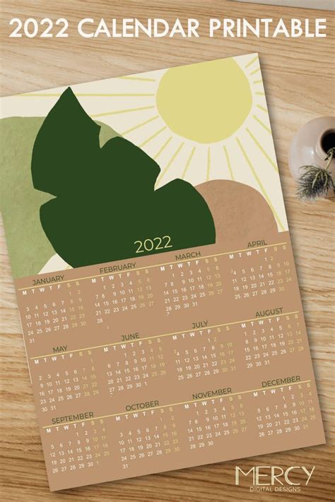 2022 Calendar Printable | Calendar printables, Creative planner, Printable planner