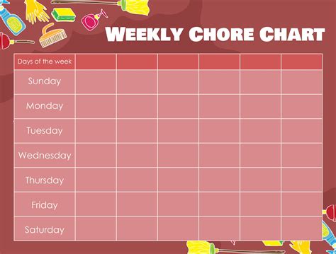 Blank Weekly Chore Chart Template