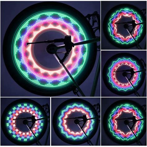 Colorful Bicycle Lights Bike Cycling Wheel Spoke Light 32 LED 32 pattern Waterproof Riding ...