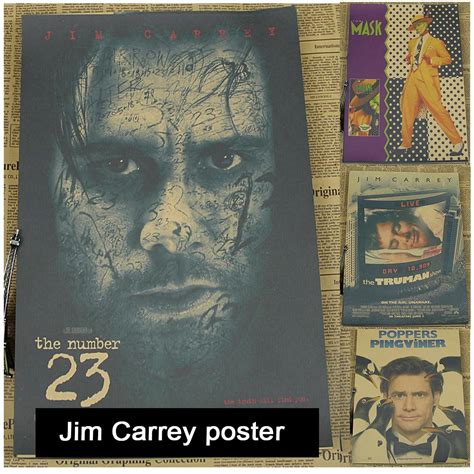 Jim Carrey movie posters kraft paperVintage Retro Matte Kraft Paper Antique Poster Wall Sticker ...