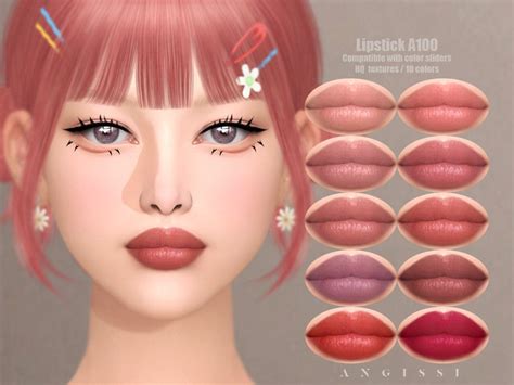 ANGISSI's Lipstick A100 | Sims 4 cc makeup, Makeup cc, Sims 4