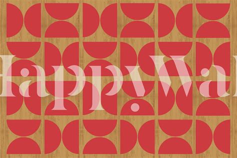 Red Bauhaus Wood wallpaper | Happywall