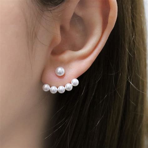 Multiple Pearl Ear Jacket Earrings | Musemond