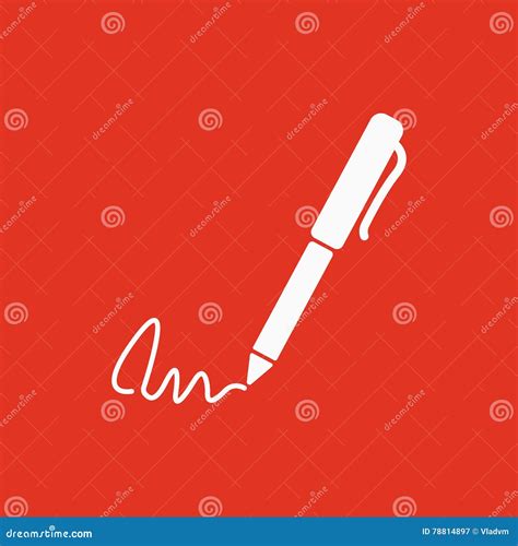 The Signature Icon. Pen and Undersign, Underwrite, Ratify Symbol Stock Vector - Illustration of ...