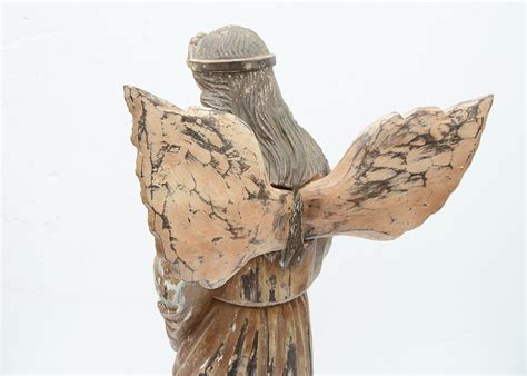 Folk Art Carved Wooden Angel Statue | EBTH