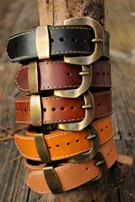 Handcrafted Top Grain Customizable Leather Belt Brown - Etsy