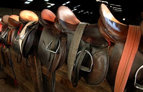 Saddles all lined up at the barn | Saddles all lined up at t… | Flickr