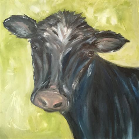 Abstract Original Oil Cow Painting