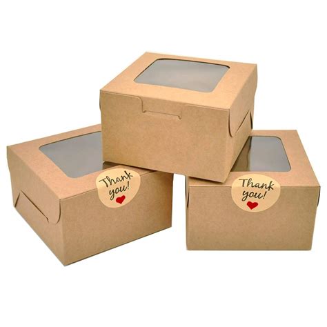 50 Pack Brown Bakery Boxes, 4x4x2.5 Inches Small India | Ubuy