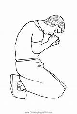 Praying Man Coloring Page For Kids  Free Men Printable Pages sketch template