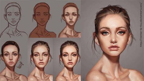 How To Paint These 21 Digital Portraits (Step-By-Step) | Digital painting, Digital painting ...