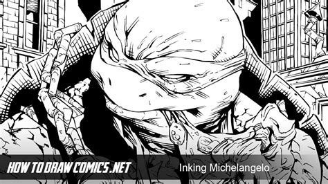 How to Draw Comics Michelangelo Inks - YouTube