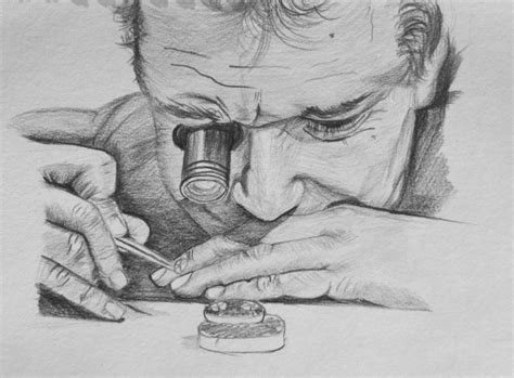 Watchmaker, pencil drawing – yoqopody