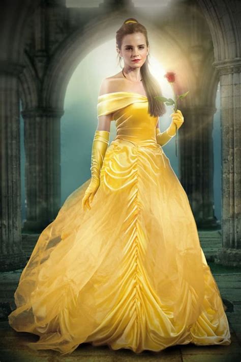 Emma Watson Belle Yellow Dress - Yellow Emma Watson Off The Shoulder Ball Gown Prom Celebrity ...