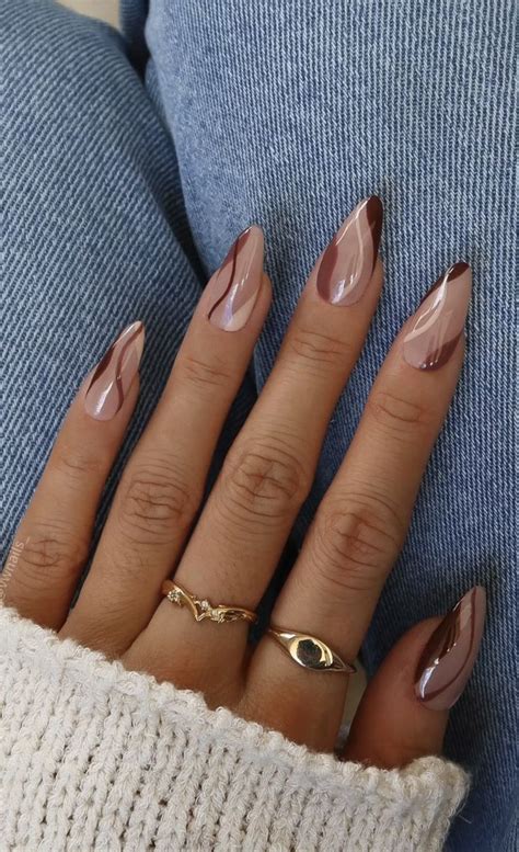 Classy Acrylic Nails, Almond Acrylic Nails, Fall Almond Nails, Classy ...