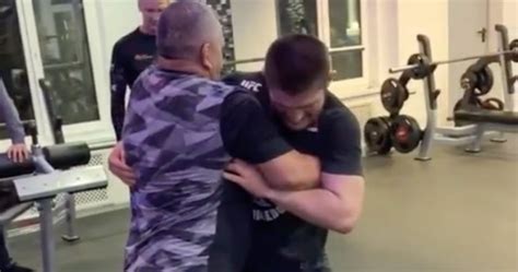 Watch: Khabib Grapples Against His 'Greatest Challenge,' His Father