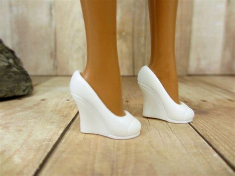 White Wedge Heel Shoes For Barbie Doll - All Variety Shop