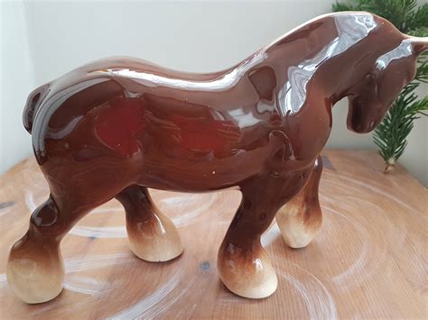 Ceramic Horse figure vintage ceramic horse figurine Brown | Etsy