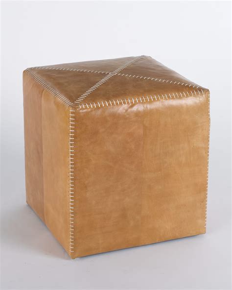 Jamie Young Boland Small Leather Ottoman | Neiman Marcus